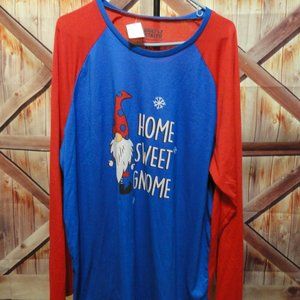Home Sweet Gnome long sleeve Graphic Tee/Pj top~Soft~EUC~wicked cute